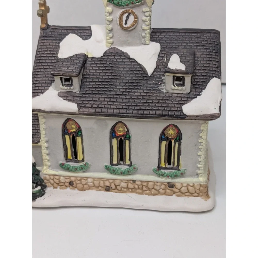 Holiday Home Village Church #8220137 Bisque Porcelain Christmas Village
